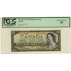 1954 $20 BC-41bA *V/E0215649 PCGS AU55. A rare replacement.