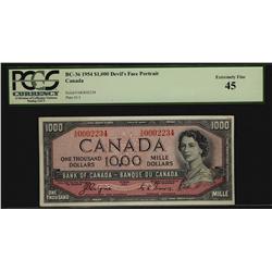 1954 $1000 BC-36 #A/K0002234 PCGS EF45
