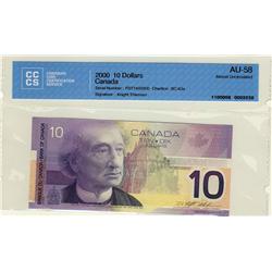 2000 $10 BC-63a #FDT7400000 CCCS AU58