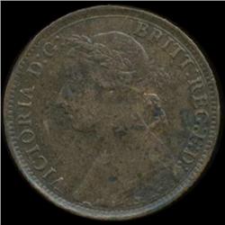 1895 Britain Victoria Farthing High Grade RARE DATE (COI-7059)