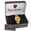 Image 3 : New Lamborghini Swiss Movement Chronograph Style18k/SS Watch Retail $3195 (WAT-135)