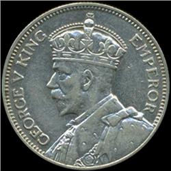 1934 New Zealand Shilling George V AU+ (COI-6983)