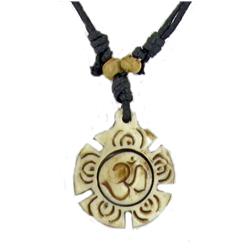 Tibet Handcarved Bone Pendant Necklace (ANT-869)