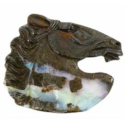 148.34ct Handcarved Rare Australian Boulder Opal Stallion (GEM-20898)