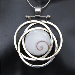 Polished Shell & Sterling Necklace  (JEW-202)