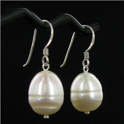 Saltwater Baroque White Pearl Earrings (JEW-250B)