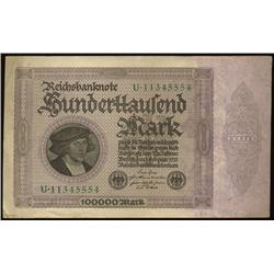 1923 Germany 100000 Mark Hi Grade  (COI-1335)