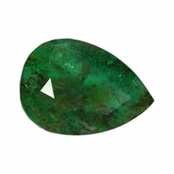 1.28ct Natural Medium Green Zambian Emerald Pear Facet (GEM-20296)