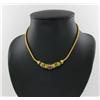 Image 1 : 22k Gold Vermeil & Blue Enamel Necklace 16" (JEW-1384)