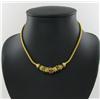 Image 2 : 22k Gold Vermeil & Blue Enamel Necklace 16" (JEW-1384)
