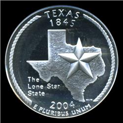 2004S Texas Silver Quarter Graded NGC PR70 DCAM (COI-5467)