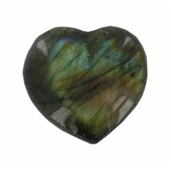 53.08ct Gem Grade Labradorite Polished Heart Neon Peacock Colors (GEM-21169)