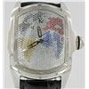 Image 1 : New Techno Com Diamond Bezel Mens World Map Tank Watch Retail $2245 (WAT-151)