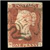 Image 1 : 1841 RARE British 1p Red Victoria Stamp Hi Grade Maltese Crross (STM-0034)