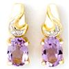Image 1 : 1.24Ct Pink Amethyst & Diamond Earrings 9K Gold (JEW-9023X)