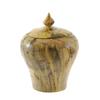 Image 1 : Hand Carved Tamarind Burl Wood Covered Vase  (DEC-161)