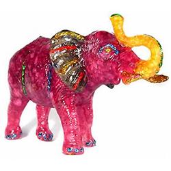 500ct. Red Ruby & Topaz Elephant Figure Statue (GEM-4901)