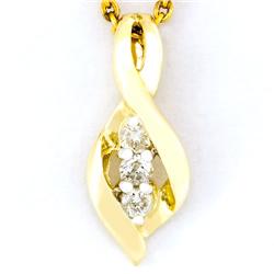 0.12Ct Genuine Natural Diamond Yellow 9K Gold Pendant (JEW-9050X)