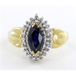 1.7ct Ceylon Blue Sapphire & Diamond 10k Gold Ladies Ring (JEW-1506)