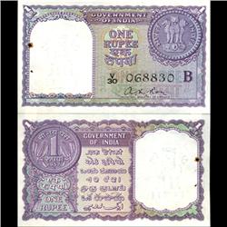 1957 India 1 Rupee Crisp Uncirculated Violet Variety (CUR-06194)