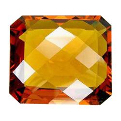 36.80ct Madeira Citrine Emerald Checker Cut Appraisal Estimate $7360 (GEM-23794)