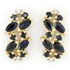 1.96Ct Black Sapphire & Diamond 9K Gold Earrings (JEW-9017X)