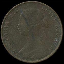 1861 Britain Victoria Half Penny Better Grade Scarce Variety (COI-7053)