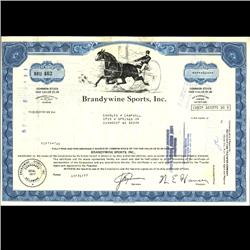 1970s Brandwine Sports Stock Certificate Scarce Horse Style (COI-3325)