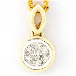 0.07Ct Genuine Natural Diamond Yellow 9K Gold Pendant (JEW-9122X)