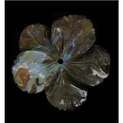 62.2ct Handcarved Rare Australian Boulder Opal Plumeria (GEM-20380)