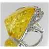 74ct Baltic Amber White Gold Vermeil Ring (JEW-1789)