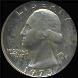 1973S Washington 25c Quarter Coin Graded GEM Proof Deep Cameo (COI-6873)