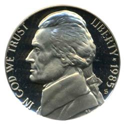 1985S Jefferson Nickel PROOF Graded PR70 DCAM (COI-4417)
