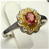 8ctw Orange Pink Spinel Ring Gold Vermeil Size 7 (JEW-2032)