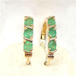 19.71ct Green Colombia Emerald Oval Sterling Earrings (JEW-1866)