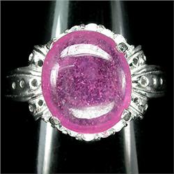 30.46ct Delightful Real Top Rich Pink Ruby & CZ Sterling Ring   (JEW-1854)