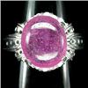 Image 1 : 30.46ct Delightful Real Top Rich Pink Ruby & CZ Sterling Ring   (JEW-1854)