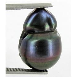 12.63ct South Sea Saltwater Baroque Pearl Iridescent Black/Purple RARE 16mm (JEW-1886)