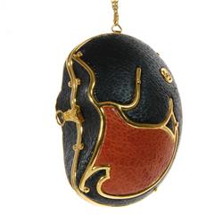 Handmade Ostrich Egg Clutch Handbag Parrot Shaped (ACT-028)