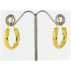 22k Gold Vermeil Earrings 3/4" (JEW-1601)