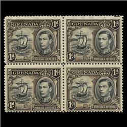 1938 Grenada 1p Postage Stamp Block PREMIUM (STM-0615)