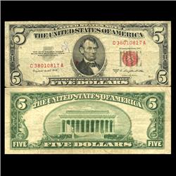 1953B $5 US Note Circulated (CUR-06051)