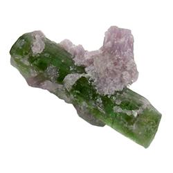 9.95ct Green Tourmaline Crystal w/Lepidolite BZ (GEM-24349)