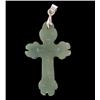 Image 1 : 12.96ct Imperial Burma Jadeite Cross w/Sterling (JEW-2045)