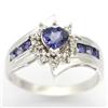 Image 1 : 1.04Ct Natural Iolite & Diamond White 9K Gold Ring (JEW-9094X)