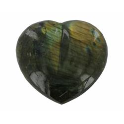 540ct Gem Grade Labradorite Polished Heart Neon Peacock Colors (GEM-21165)