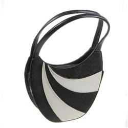 Ladies High Fashion Black & White Stingray Purse (ACT-036)