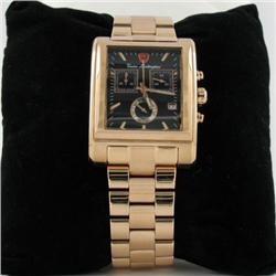 New Lamborghini Swiss Movement Chrono Tank Style18k/SS Watch Retail $2795 (WAT-144)