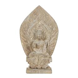 Large Stone Chinese Buddha Lotus Background (ANT-148)