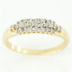 0.34Ct Genuine Natural 27 Diamond Yellow 9K Gold Ring (JEW-9111X)